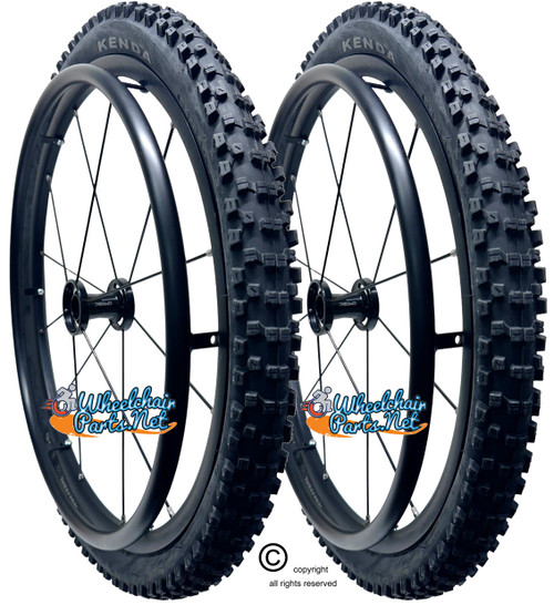 24" x 2" Cyclone Omobic 12 Spoke Wheel With Kenda Nevegal Tire. Set of 2